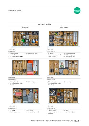 PWS Distributors Ltd 家具目录 · Section 6 drawer organisation 第 10 页