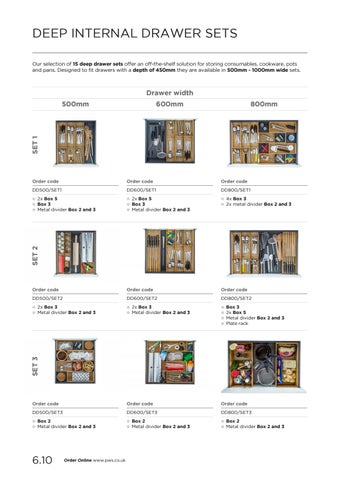 PWS Distributors Ltd 家具目录 · Section 6 drawer organisation 第 11 页