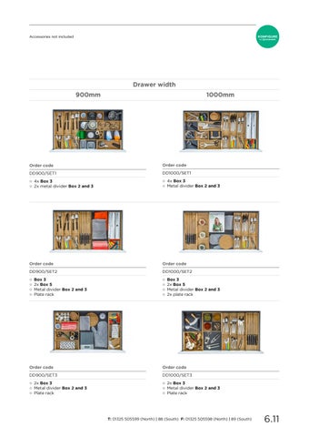 PWS Distributors Ltd 家具目录 · Section 6 drawer organisation 第 12 页
