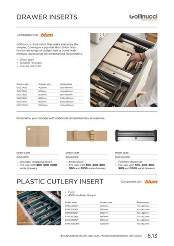 PWS Distributors Ltd 家具目录 · Section 6 drawer organisation 第 14 页