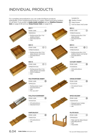PWS Distributors Ltd 家具目录 · Section 6 drawer organisation 第 5 页