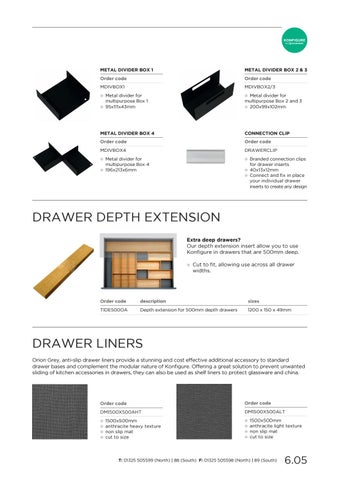 PWS Distributors Ltd 家具目录 · Section 6 drawer organisation 第 6 页