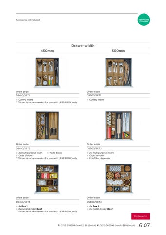 PWS Distributors Ltd 家具目录 · Section 6 drawer organisation 第 8 页