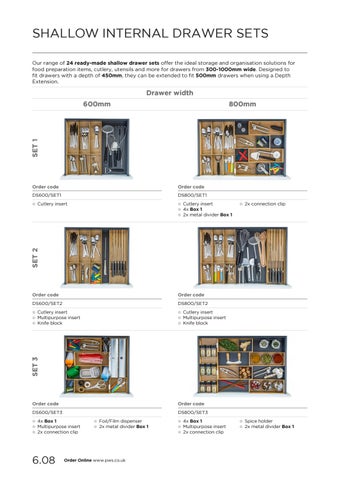 PWS Distributors Ltd 家具目录 · Section 6 drawer organisation 第 9 页