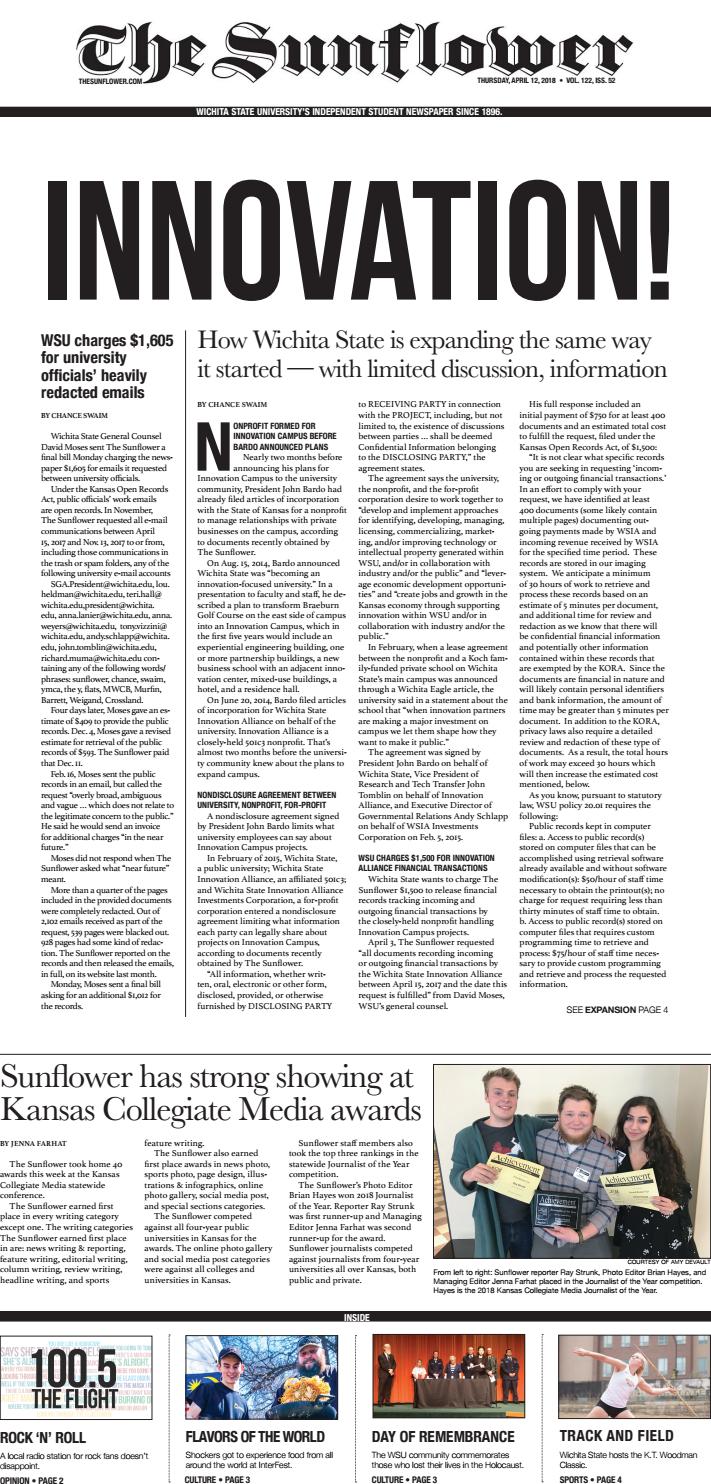 The Sunflower v.122 i.52 by The Sunflower Newspaper Issuu