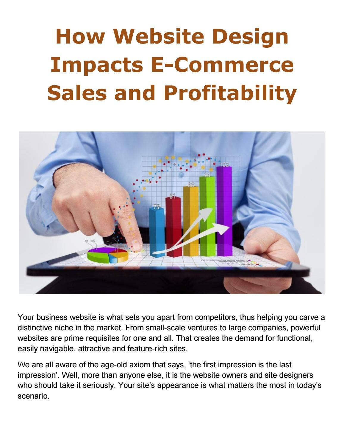 How website design impacts e commerce sales and profitability by ...