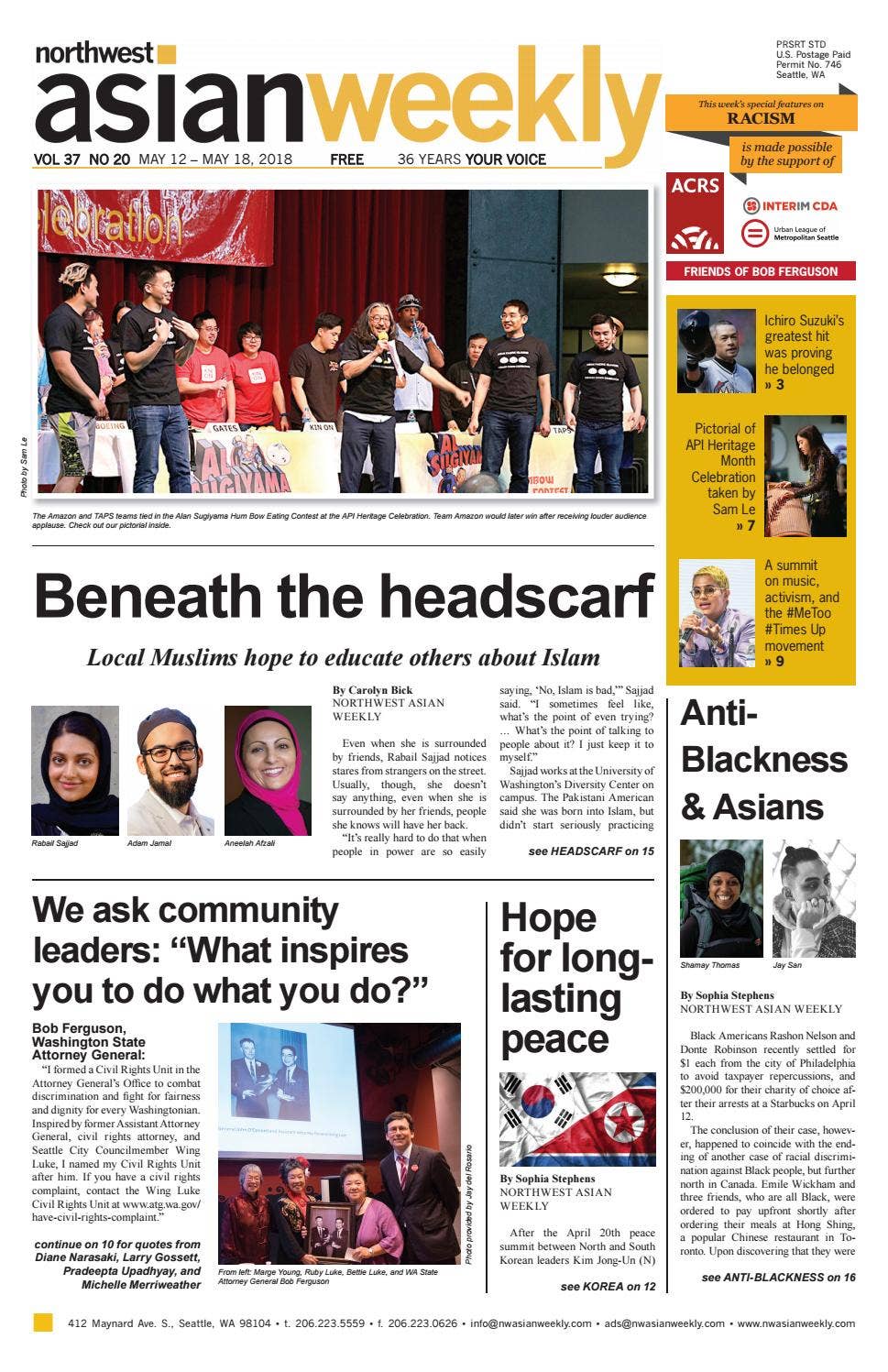 VOL 37 NO 20 | MAY 12 – MAY 18, 2018 by Northwest Asian Weekly - Issuu