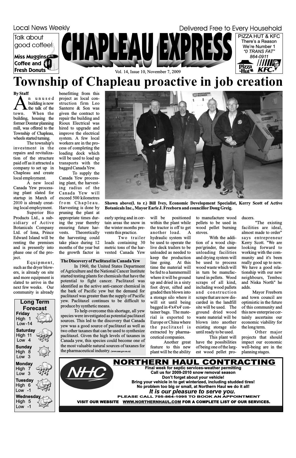11072009 November 7 2009 by The Chapleau Express Issuu