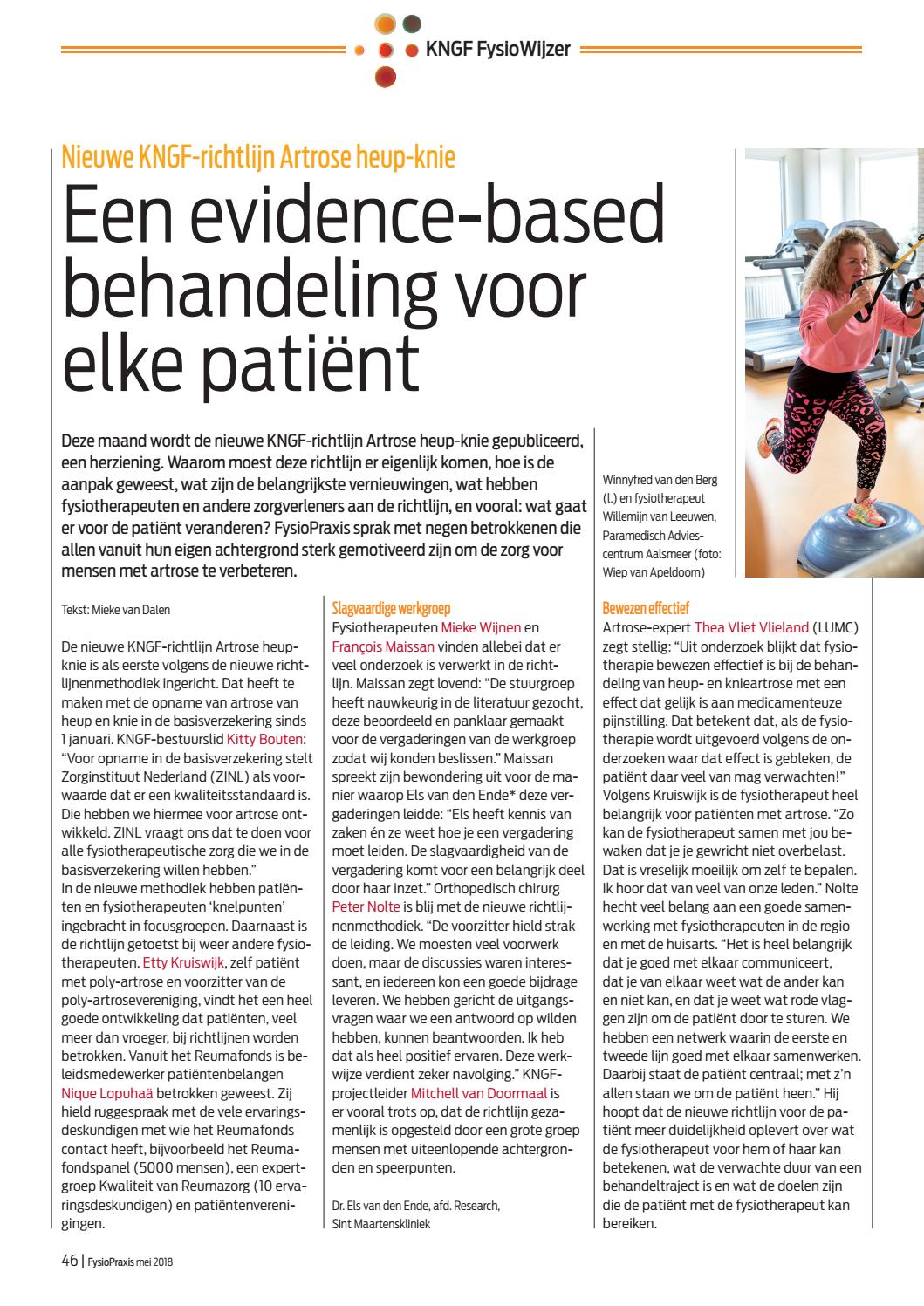 FysioPraxis mei 2018 by KNGF de Fysiotherapeut Issuu