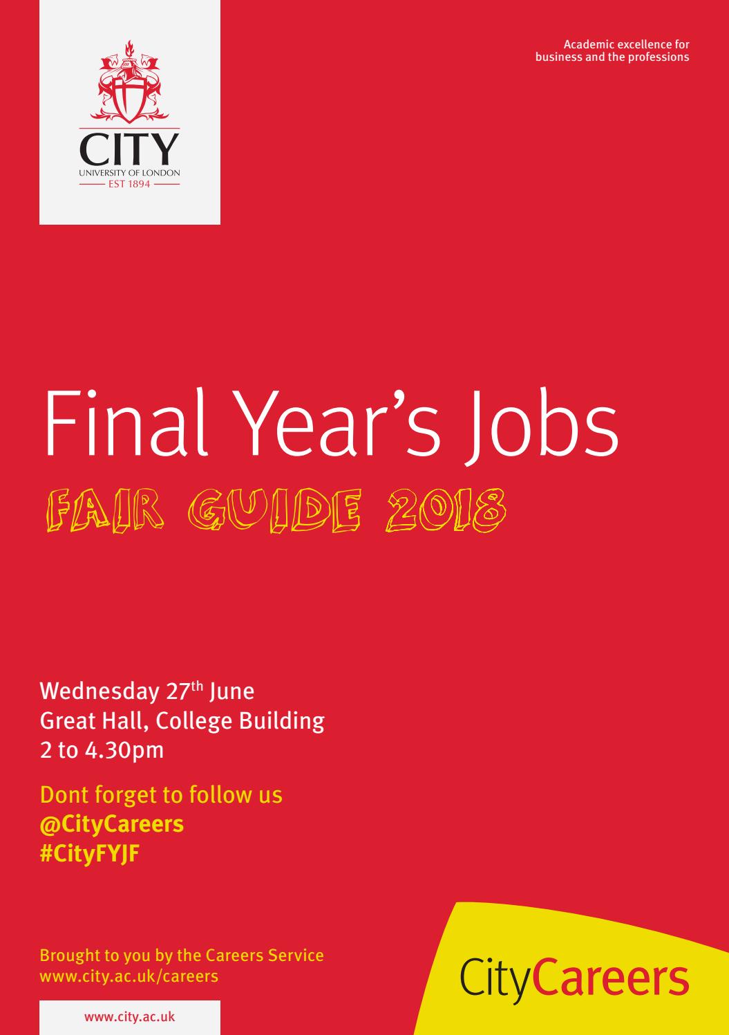 City, Final Year’s Jobs Fair Guide 2018 by City, University of London