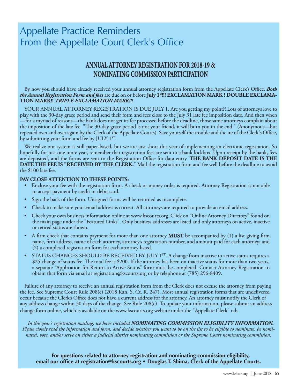 June 2018 Journal by Kansas Bar Association Issuu