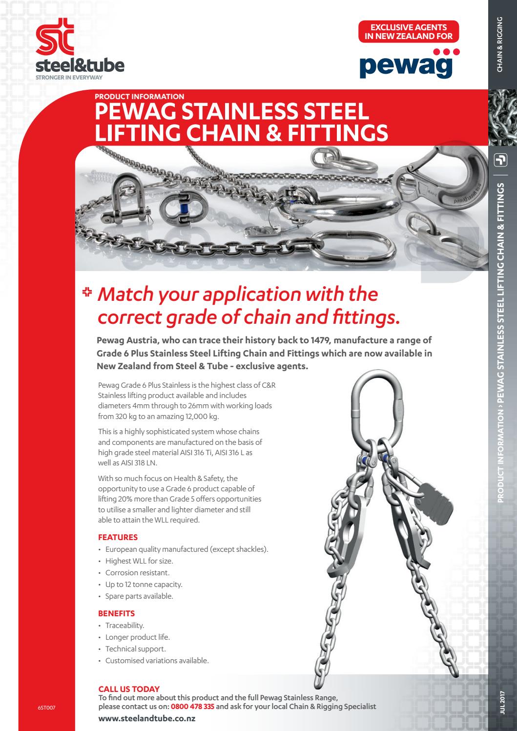 Pewag Stainless Steel Chain & Fittings by Steel & Tube Issuu