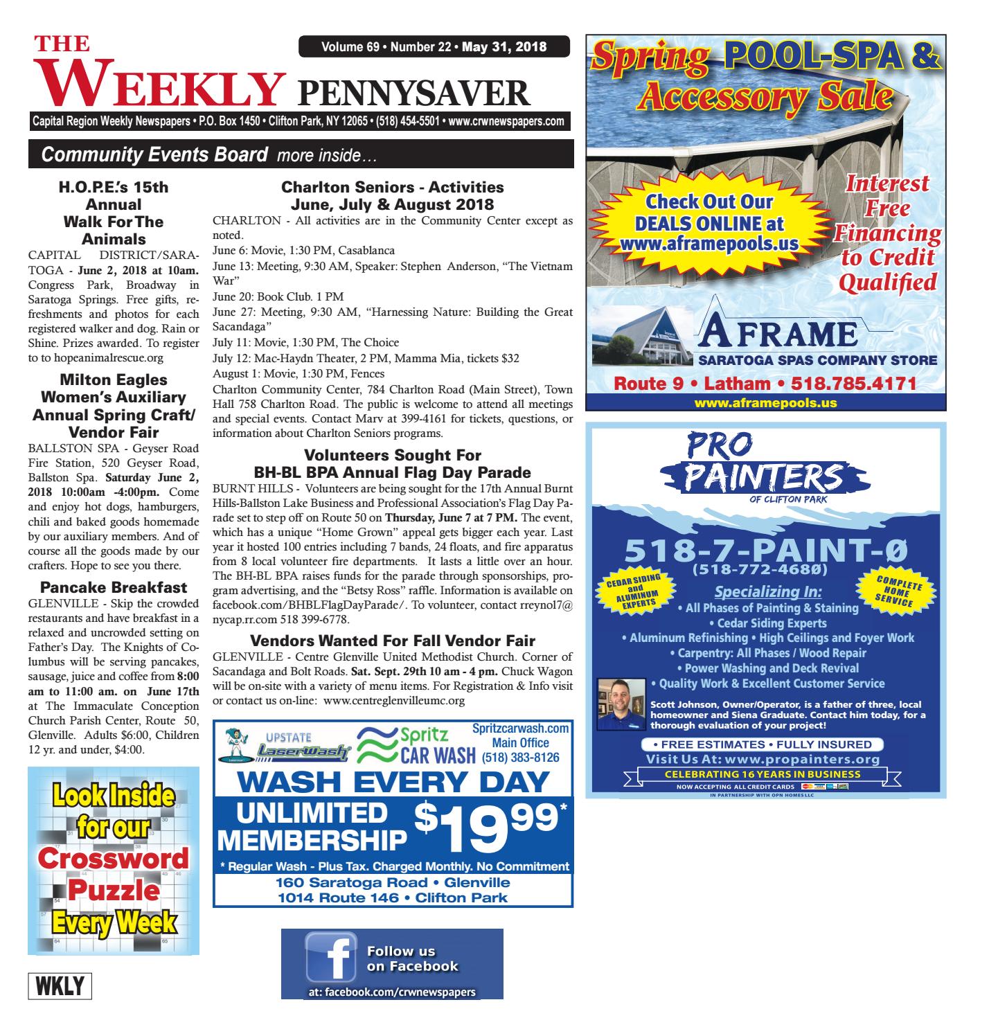 The Weekly Pennysaver 053118 by Capital Region Weekly Newspapers Issuu