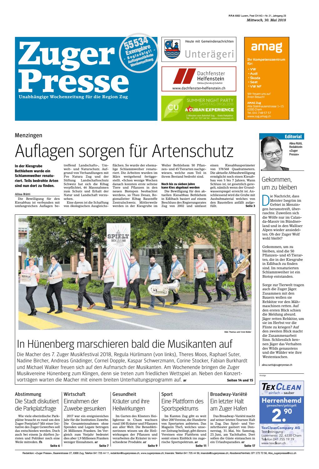 Zuger Presse 20180530 By Zuger Presse Zugerbieter Issuu