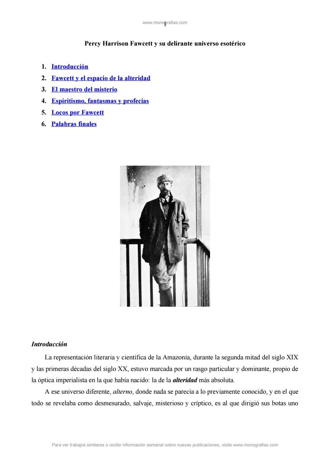 Percy Harrison Fawcett y su delirante universo esoterico by Fernando ...