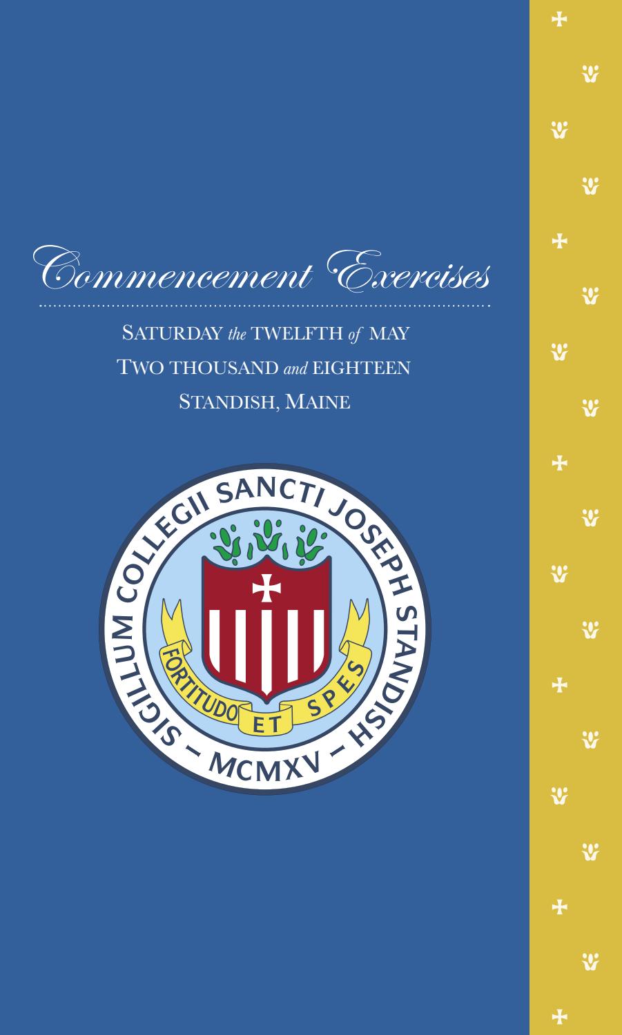 2018 Commencement Program by Saint Joseph's College of Maine Issuu