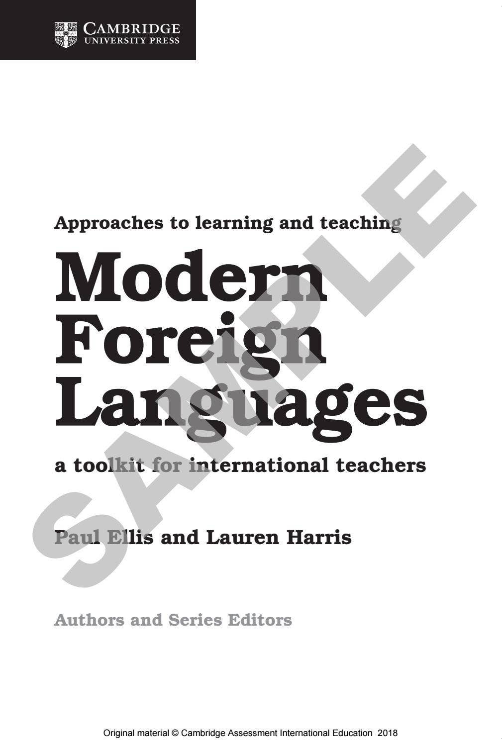 Preview Approaches to Learning and Teaching Modern Foreign Languages by ...