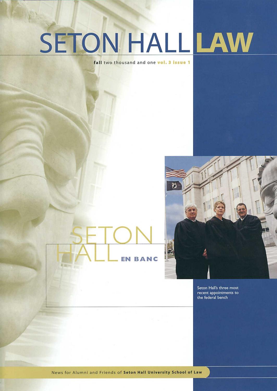 Seton Hall Law School Fall 2001 Magazine by Seton Hall University