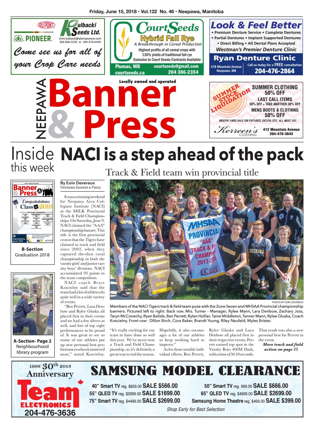 Neepawa Banner Press June 15th 2018 By Neepawa Banner Press