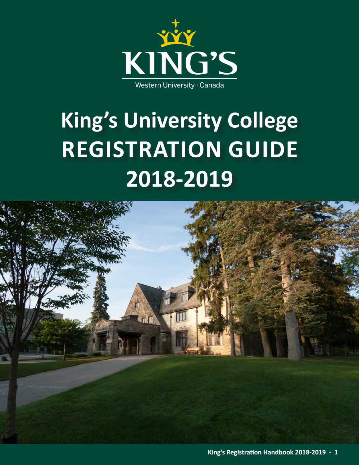 Registration Guide 2018 by King's University College Issuu