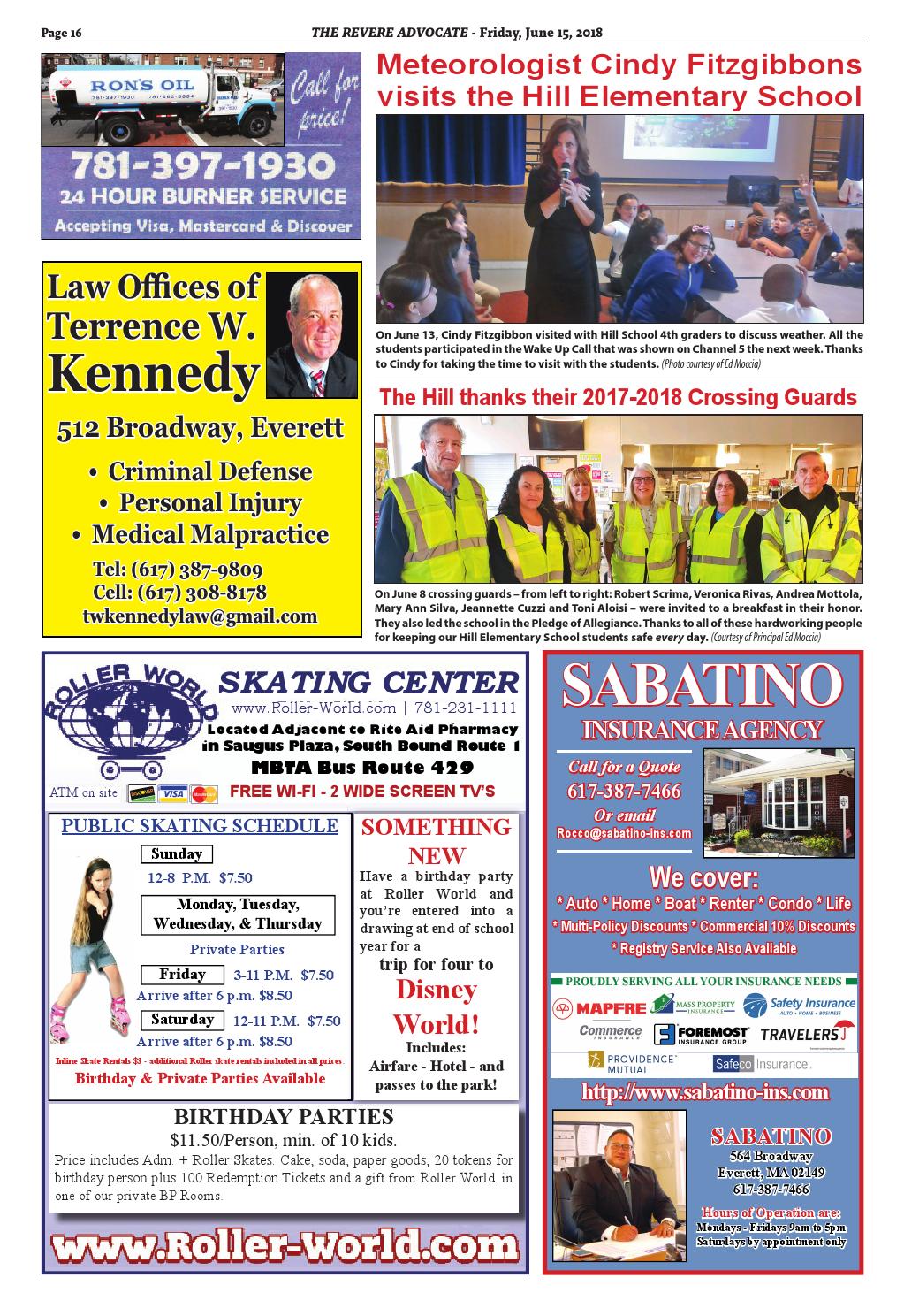 THE REVERE ADVOCATE - Friday, June 15, 2018 by Mike Kurov - Issuu