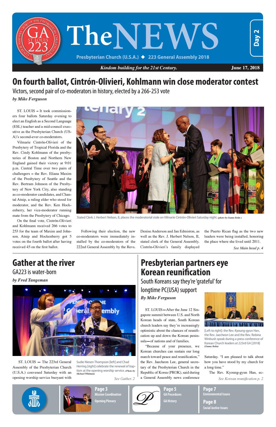 General Assembly News Day 2 June 17, 2018 by PCUSA_OGA Issuu