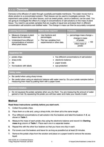 AQA GSCE Combined Science (9-1) Required Practicals Lab Book Sample by