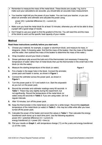 AQA GSCE Physics (9-1) Required Practicals Lab Book Sample by Collins ...