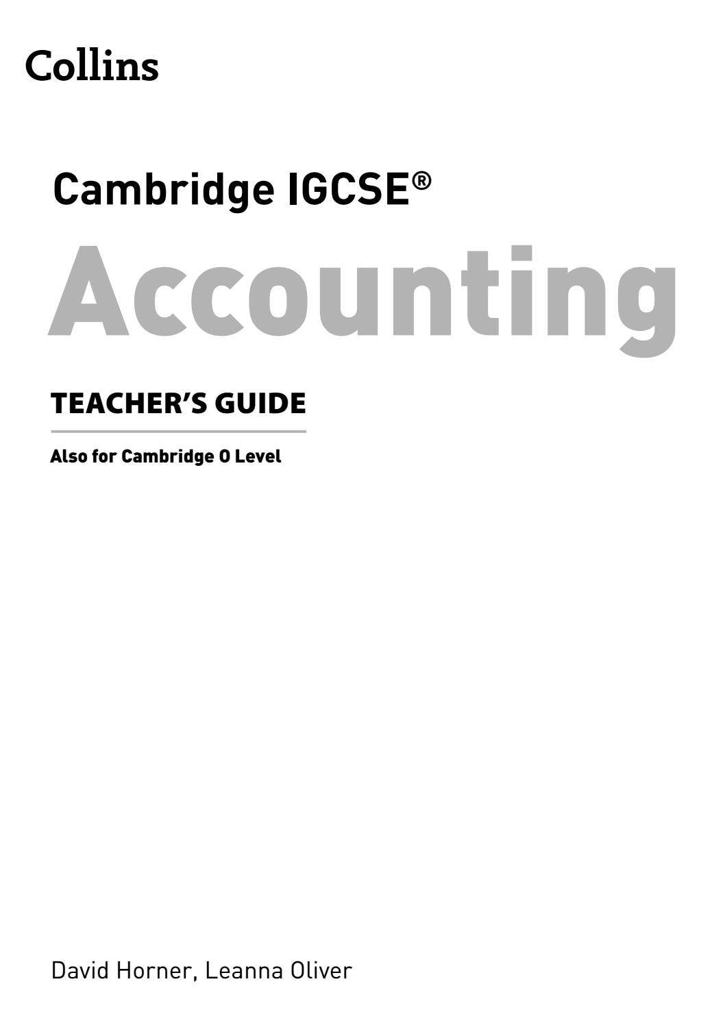 IGCSE Accounting Teacher's Guide Preview by Collins - Issuu