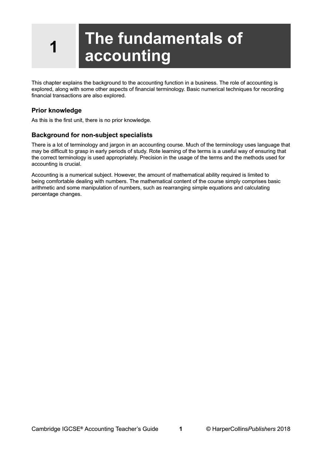 IGCSE Accounting Teacher's Guide Preview by Collins - Issuu