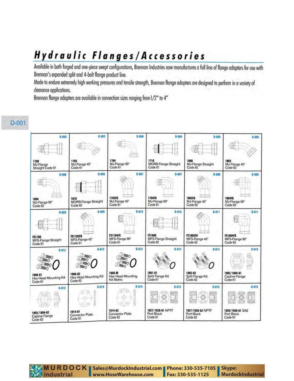 Brennan Hydraulic Adapter Catalog Full 2018 by Murdock Industrial Issuu