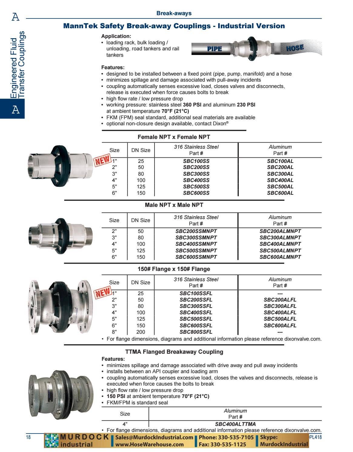 Dixon Valve and Coupling Complete PDF Catalog DPL418 2018 by Murdock