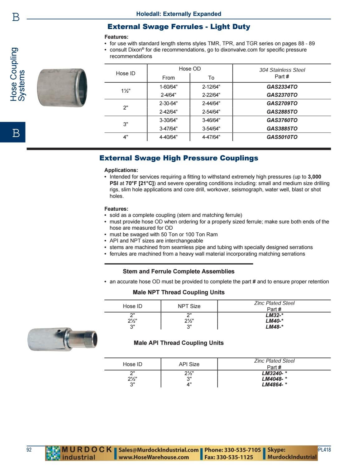 Dixon Valve and Coupling Complete PDF Catalog DPL418 2018 by Murdock