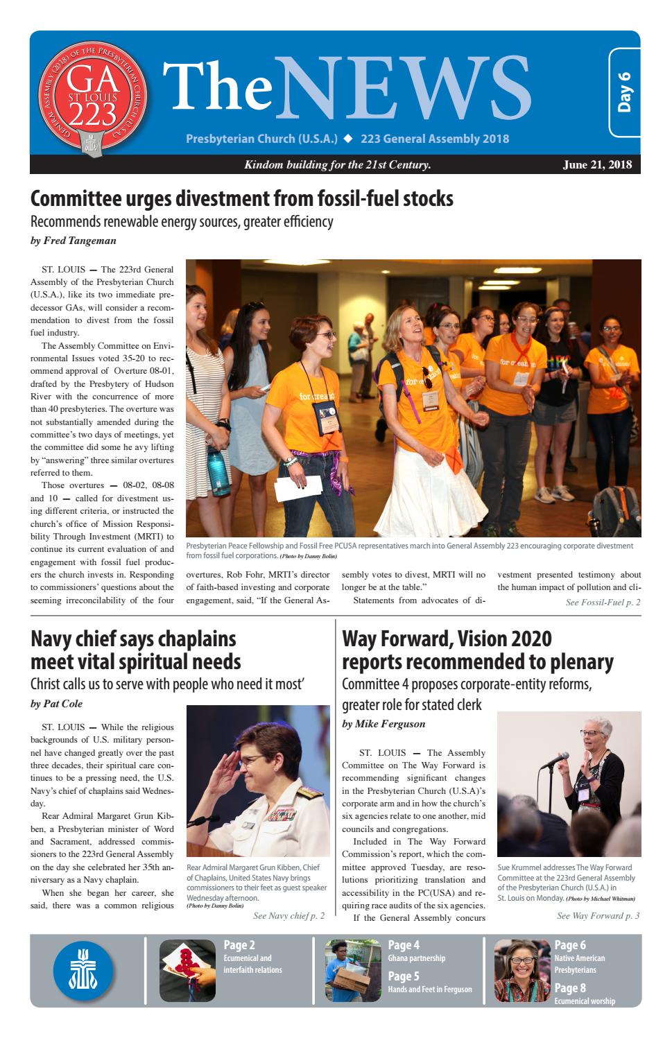 General Assembly News Day 6 June 21, 2018 by PCUSA_OGA Issuu