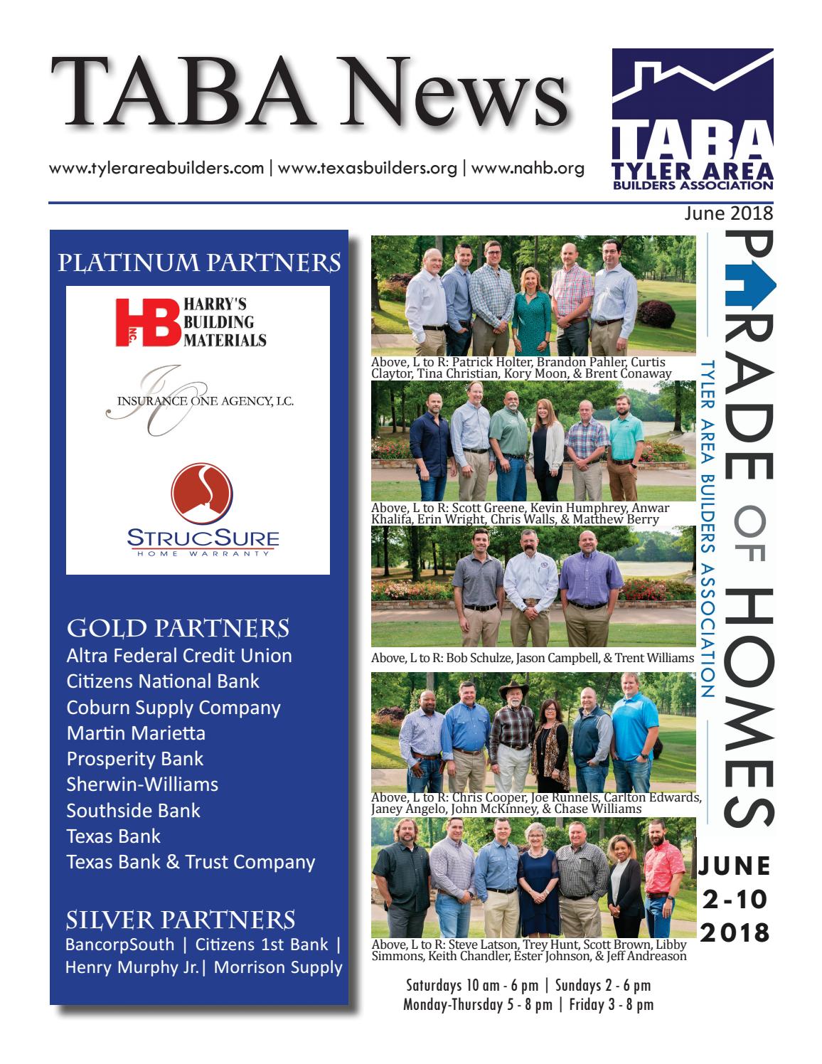 June 2018 Newsletter By Tyler Area Builders Association Issuu
