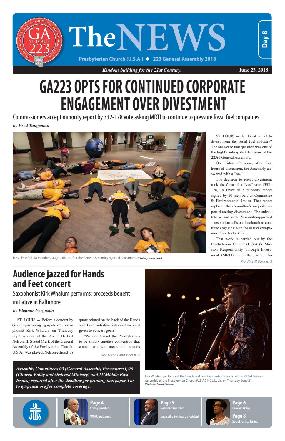 General Assembly News Day 8 June 23, 2018 by PCUSA_OGA Issuu
