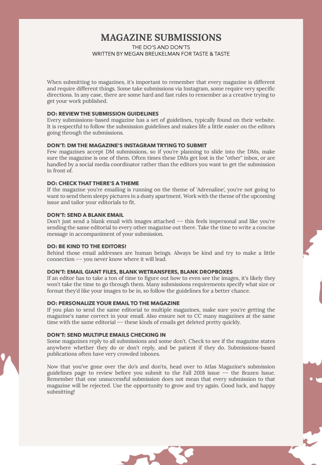 Magazine Submissions