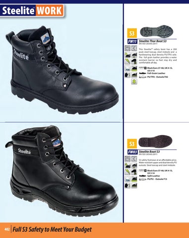 Portwest Steelite Thor Boot S3 Safety Steel Toe Midsole Leather SRC Black FW11