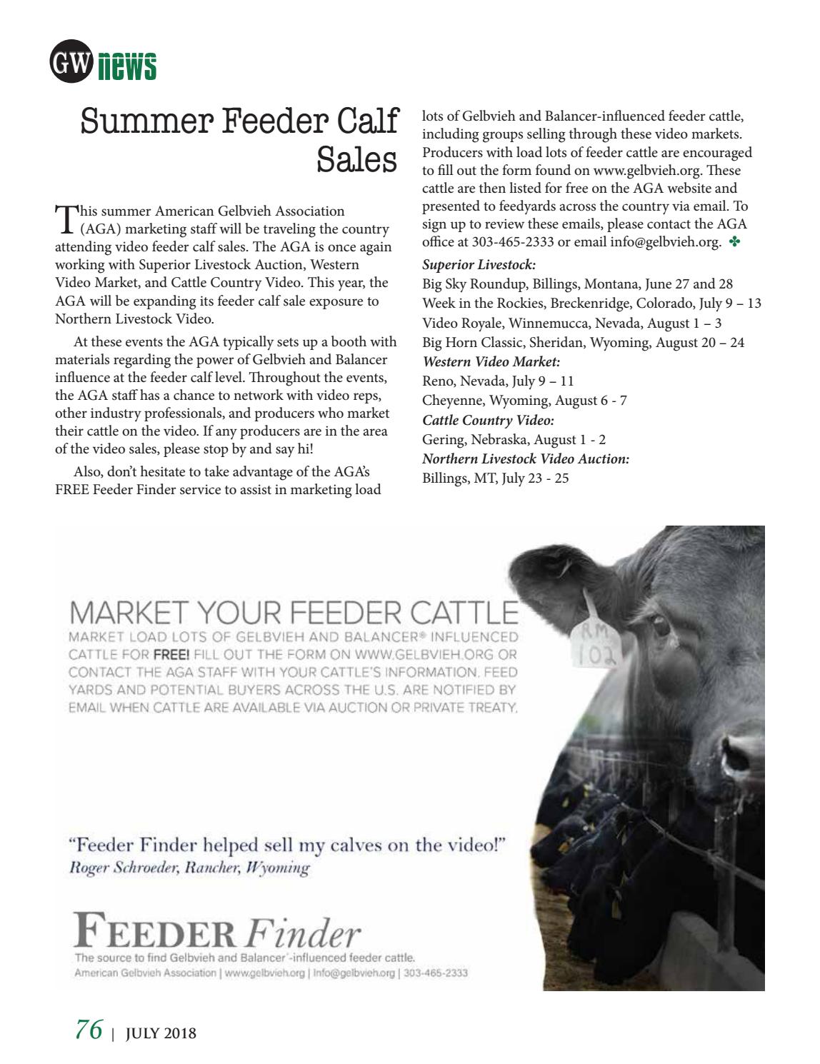 July 2018 Gelbvieh World By American Gelbvieh Association Issuu