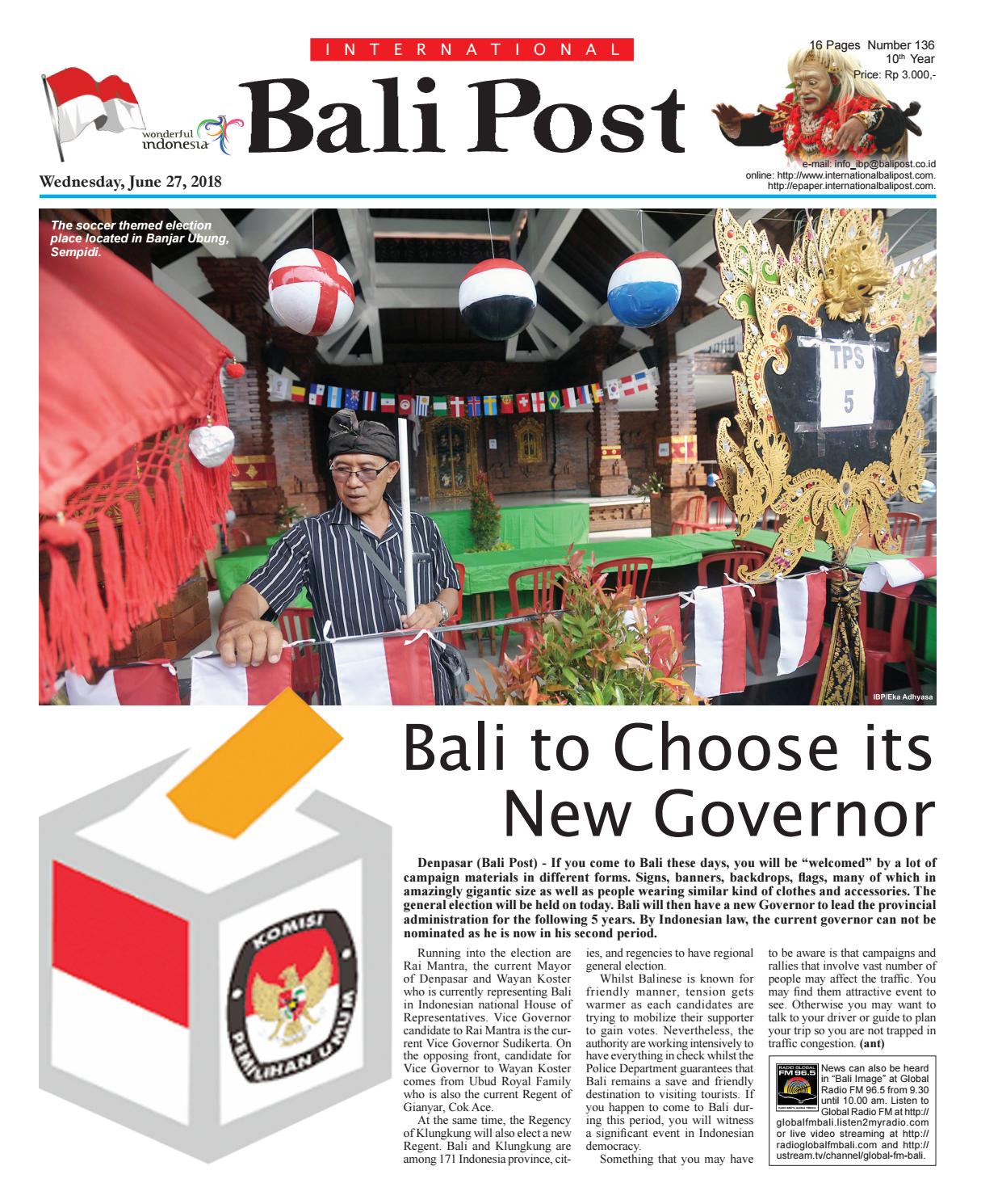 Edition Wednesday, June 27, 2018 | International Bali Post by e-Paper ...
