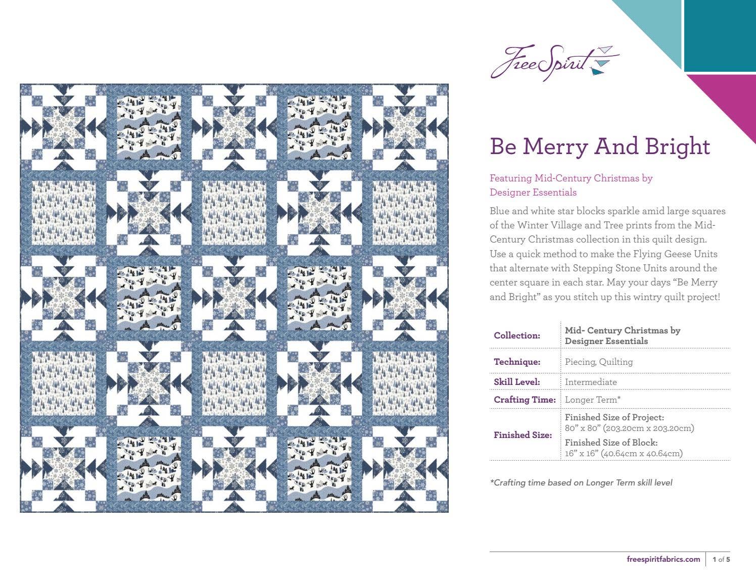 Be Merry and Bright Quilt Pattern by FreeSpirit Fabrics - Issuu