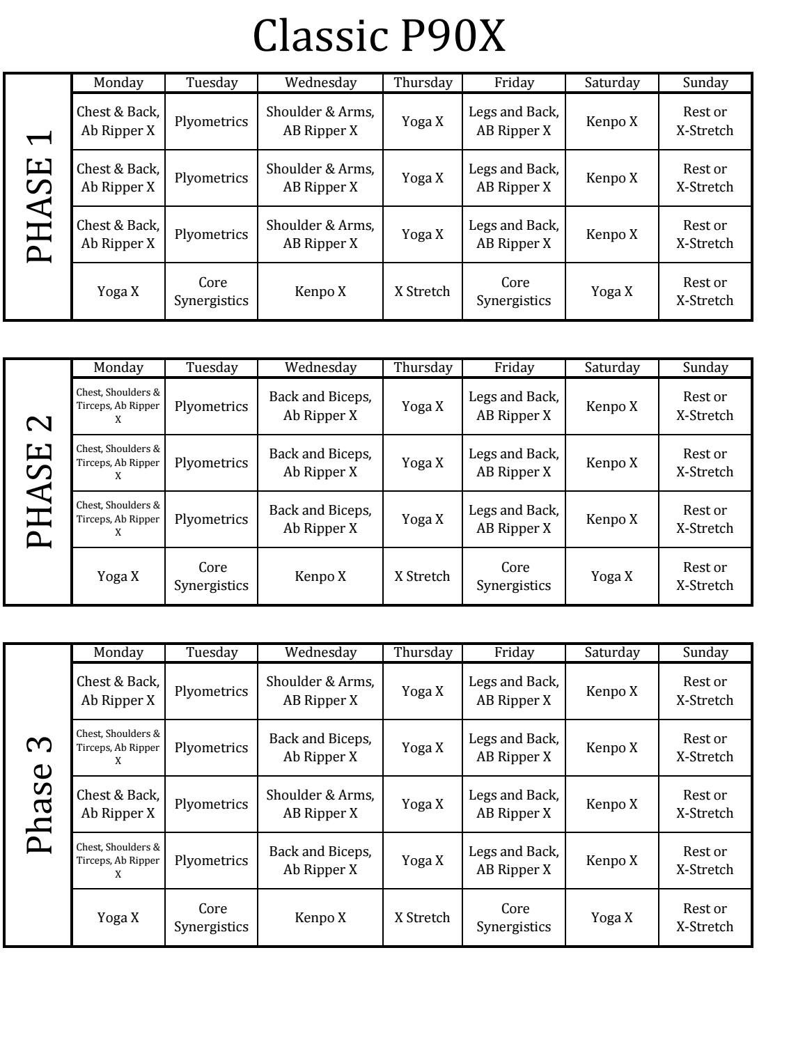 P90x Calendar alternate By LoboEstepario Issuu