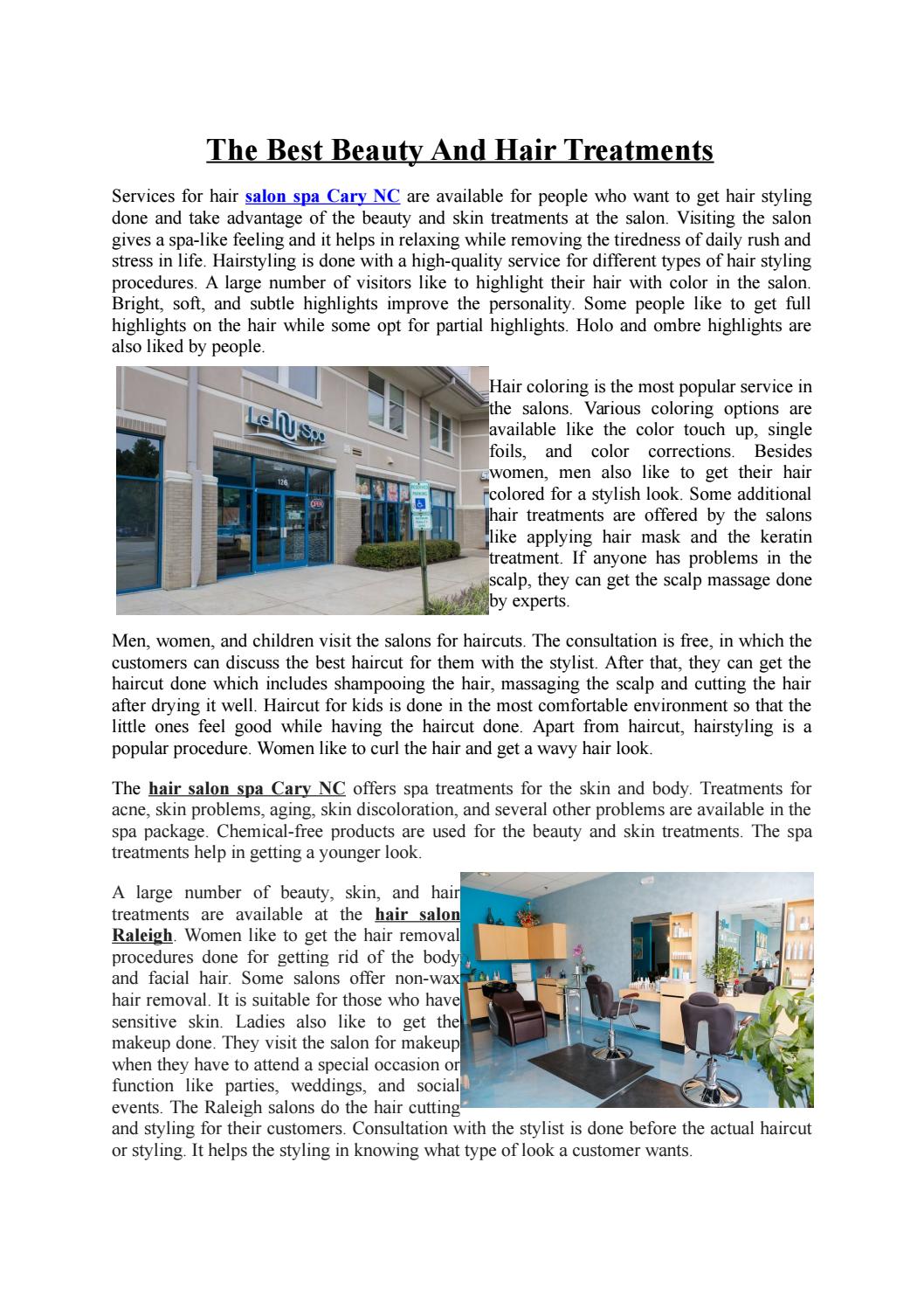 Hair Salon Spa In Cary Nc And Raleigh By Le Nu Spa Issuu