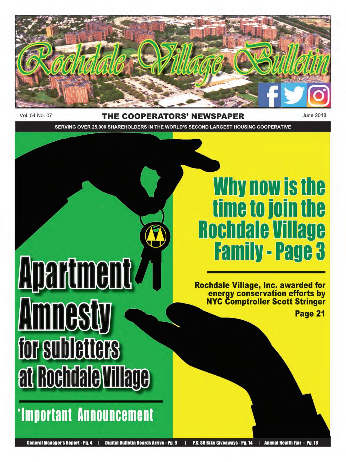 Rochdale Village Bulletin June 2018  Edition by Rochdale Village