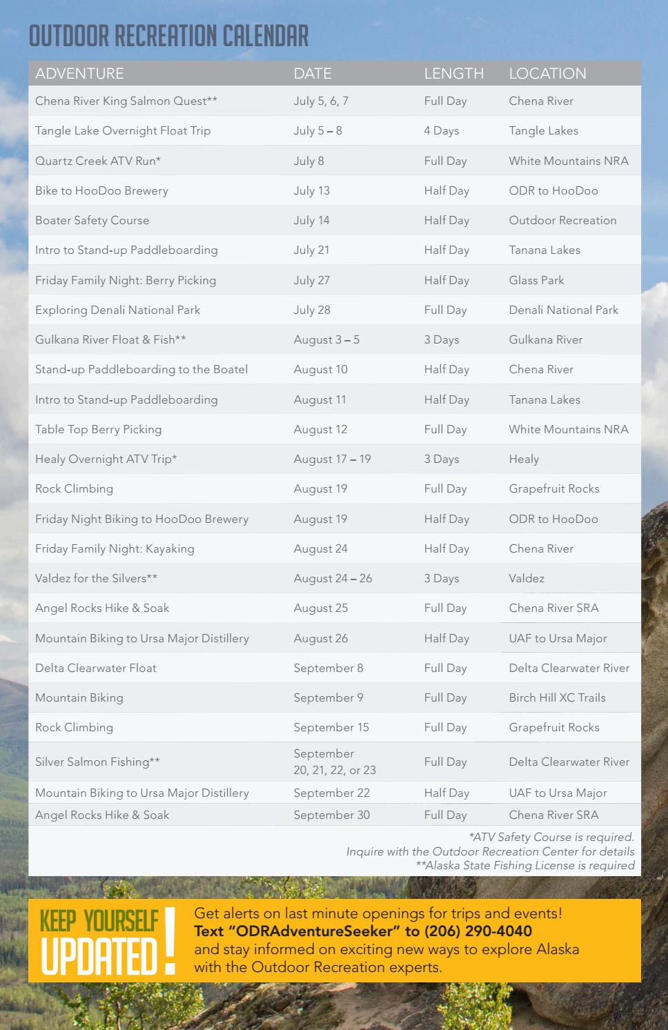 Fort Wainwright Summer 2018 Outdoor Recreation Adventure Guide by