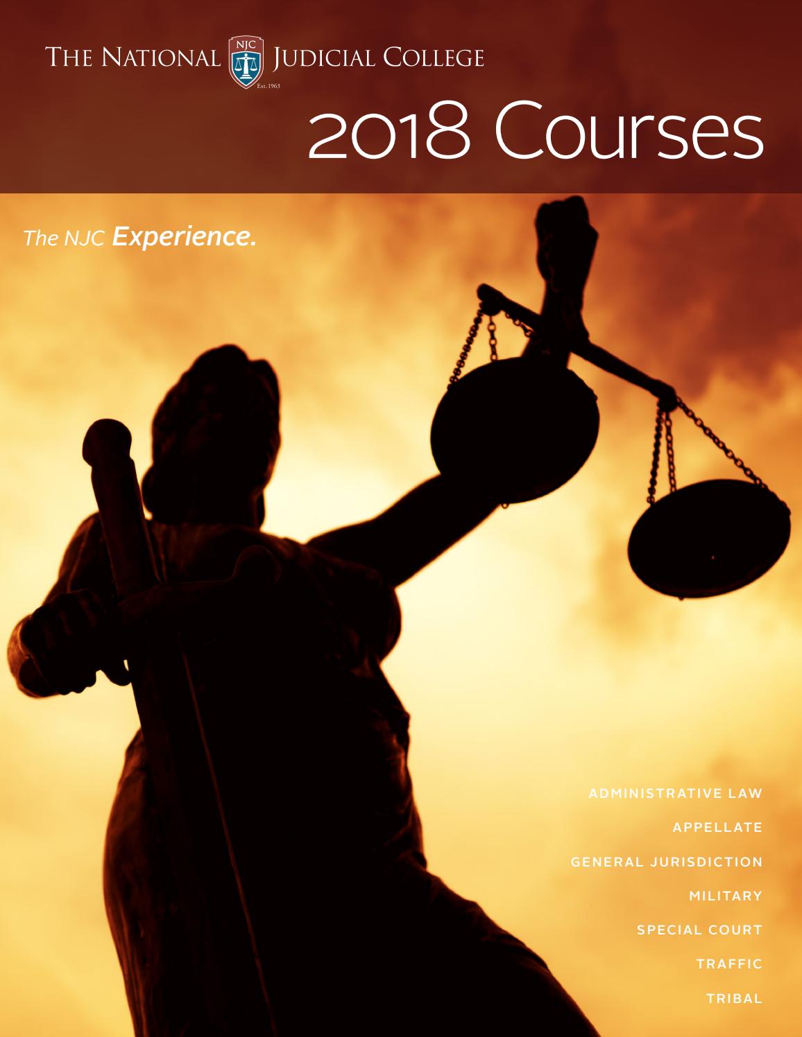 NJC 2018 Course Catalog by The National Judicial College Issuu