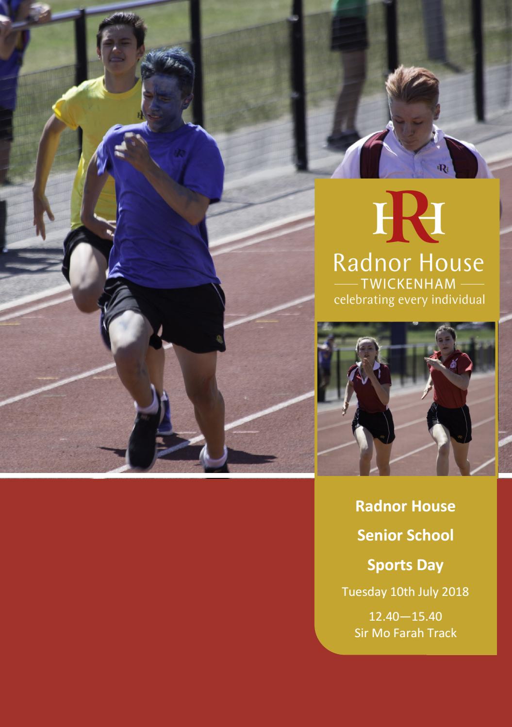Radnor House Senior School Sports day programme by Radnor House School