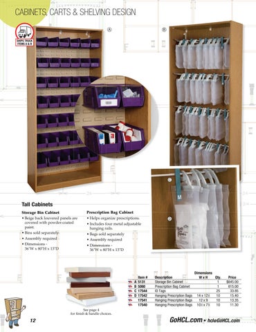 Health Care Logistics 家具目录 · Cabinets, Carts × 层架 第 12 页