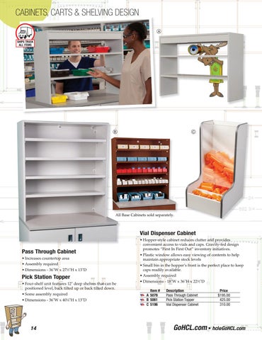 Health Care Logistics 家具目录 · Cabinets, Carts × 层架 第 14 页