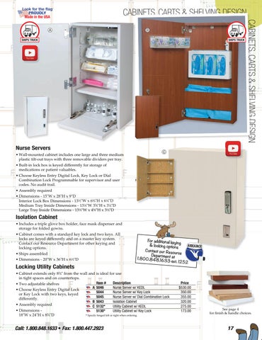 Health Care Logistics 家具目录 · Cabinets, Carts × 层架 第 17 页